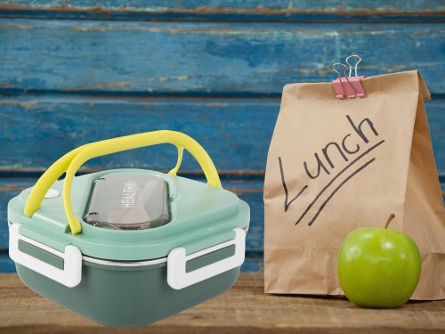 Verk 07332 Svačinový box s přihrádkami a příborem 1000 ml, růžový