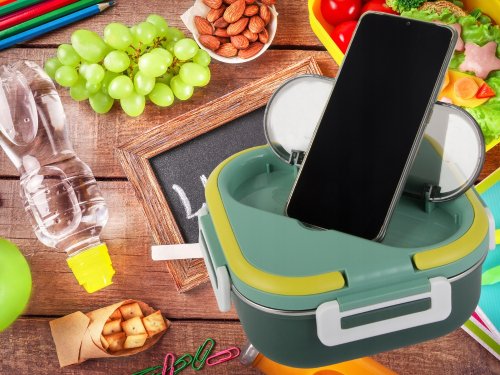 Verk 07332 Svačinový box s přihrádkami a příborem 1000 ml, růžový