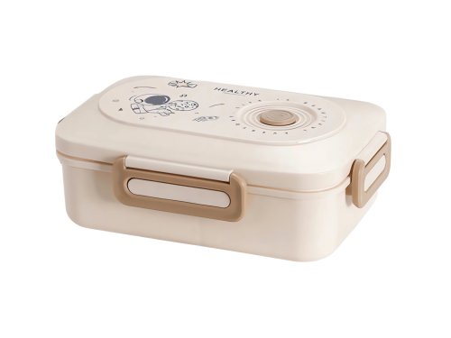 Verk 07326 Svačinový box s přihrádkami a příborem 1500 ml, bílý