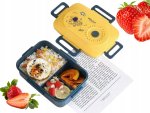 Verk 07326 Svačinový box s přihrádkami a příborem 1500 ml, růžový