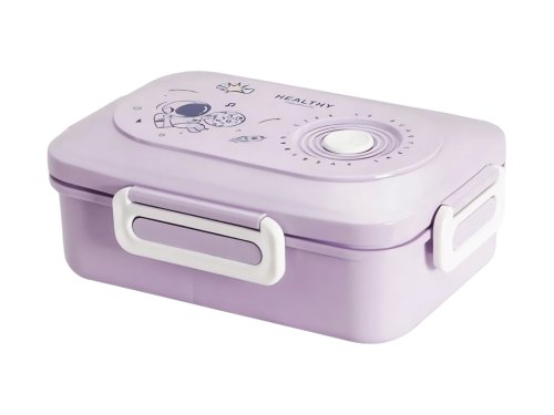 Verk 07326 Svačinový box s přihrádkami a příborem 1500 ml, růžový