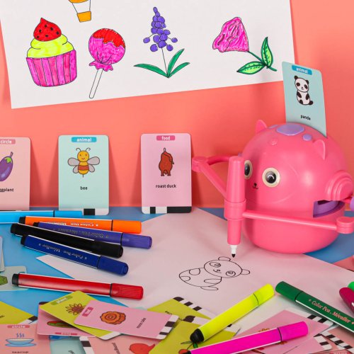 KIK KX3146 Edukativní robot pro děti - Nauka kreslení a angličtiny, růžový