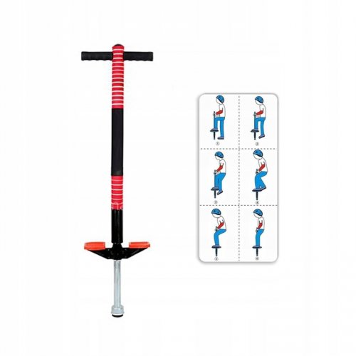 KIK KX3134 Skákací tyč Pogo, do 40 kg, červená