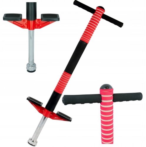 KIK KX3134 Skákacia tyč Pogo, do 40 kg, červená