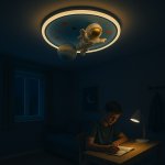 KIK KX3167 LED stmievateľné detské stropné svietidlo, 55 W, astronaut