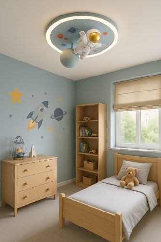 KIK KX3167 LED stmievateľné detské stropné svietidlo, 55 W, astronaut