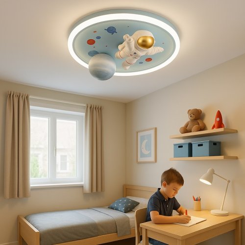 KIK KX3167 LED stmievateľné detské stropné svietidlo, 55 W, astronaut