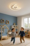 KIK KX3175 LED stmievateľné detské stropné svietidlo LED, 40W, Moon