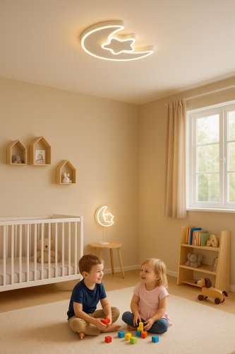 KIK KX3175 LED stmievateľné detské stropné svietidlo LED, 40W, Moon