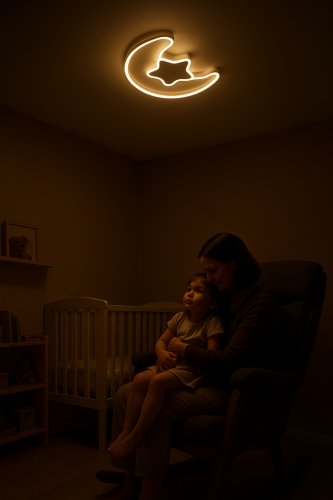 KIK KX3175 LED Stmívatelné dětské stropní svítidlo LED, 40W, měsíc