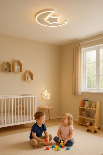 KIK KX3175 LED Stmívatelné dětské stropní svítidlo LED, 40W, měsíc