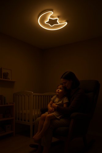 KIK KX3175 LED stmievateľné detské stropné svietidlo LED, 40W, Moon