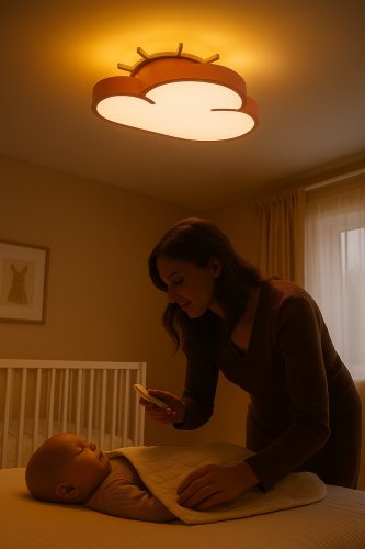 KIK KX3165 LED stmievateľné detské stropné LED svietidlo, 30 W, ružový oblak