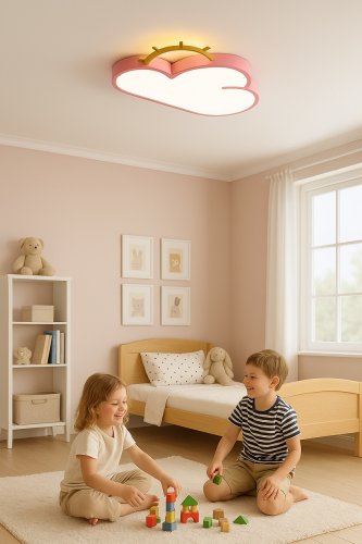 KIK KX3165 LED stmievateľné detské stropné LED svietidlo, 30 W, ružový oblak