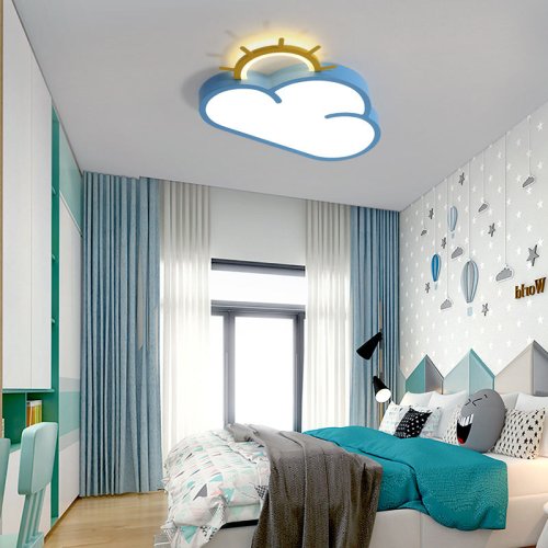 KIK KX3166 LED stmievateľné detské stropné svietidlo LED, 30 W, modrý oblak