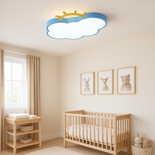 KIK KX3166 LED stmievateľné detské stropné svietidlo LED, 30 W, modrý oblak