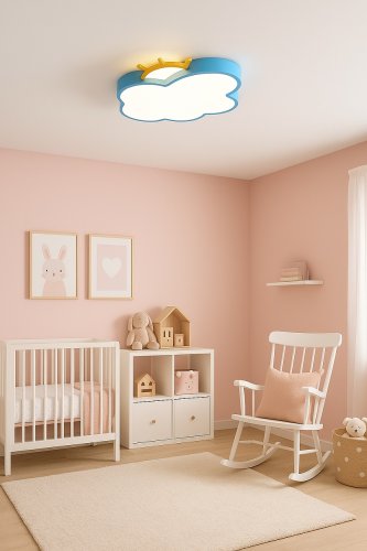 KIK KX3166 LED stmievateľné detské stropné svietidlo LED, 30 W, modrý oblak