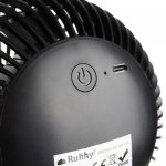 Ruhhy 25567 Ventilátor s klipem USB, 1200 mAh, USB-C, černý