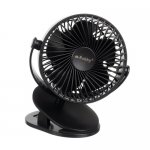 Ruhhy 25567 Ventilátor s klipem USB, 1200 mAh, USB-C, černý