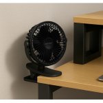 Ruhhy 25567 Ventilátor s klipem USB, 1200 mAh, USB-C, černý