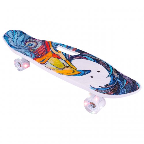 MalPlay Pennyboard se svítícími LED kolečky a držákem 66 x 17,5 cm