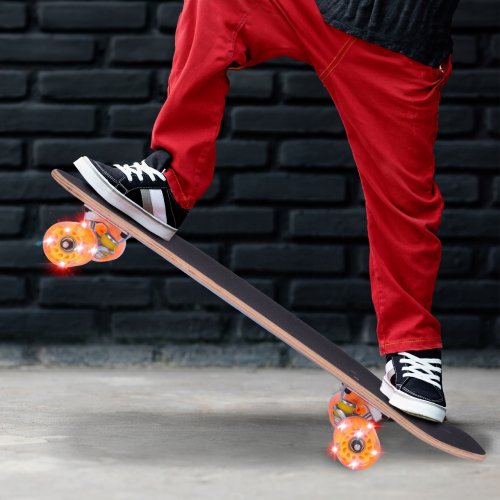 MalPlay Pennyboard se svítícími LED kolečky 68,5 x 20 cm, duhový potisk