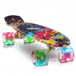 MalPlay Pennyboard se svítícími LED kolečky 56 cm, ABEC-7, Graffity
