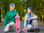 MalPlay Pennyboard se svítícími LED kolečky 56 cm, světle růžový