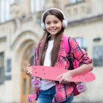 MalPlay Pennyboard se svítícími LED kolečky 56 cm, světle růžový