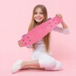 MalPlay Pennyboard se svítícími LED kolečky 56 cm, světle růžový