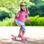 MalPlay Pennyboard se svítícími LED kolečky 56 cm, světle růžový