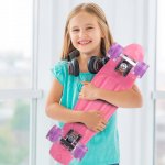 MalPlay Pennyboard se svítícími LED kolečky 56 cm, světle růžový
