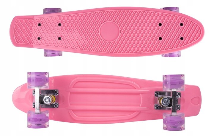 MalPlay Pennyboard se svítícími LED kolečky 56 cm, světle růžový