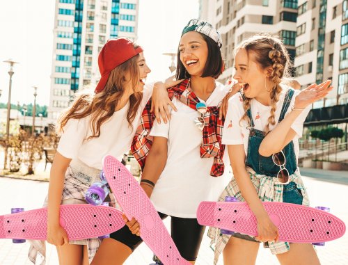 MalPlay Pennyboard se svítícími LED kolečky 56 cm, světle růžový