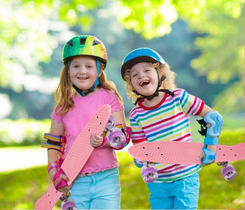 MalPlay Pennyboard se svítícími LED kolečky 56 cm, světle růžový