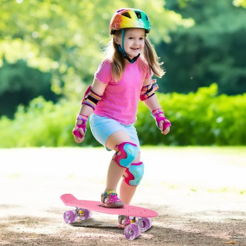 MalPlay Pennyboard se svítícími LED kolečky 56 cm, světle růžový