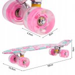 MalPlay Pennyboard se svítícími LED kolečky 56 cm, květiny