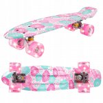 MalPlay Pennyboard se svítícími LED kolečky 56 cm, květiny