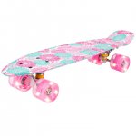 MalPlay Pennyboard se svítícími LED kolečky 56 cm, květiny