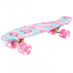MalPlay Pennyboard se svítícími LED kolečky 56 cm, květiny