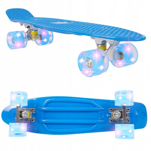 MalPlay Pennyboard se svítícími LED kolečky 56 cm, modrý