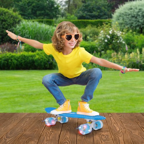 MalPlay Pennyboard se svítícími LED kolečky 56 cm, modrý