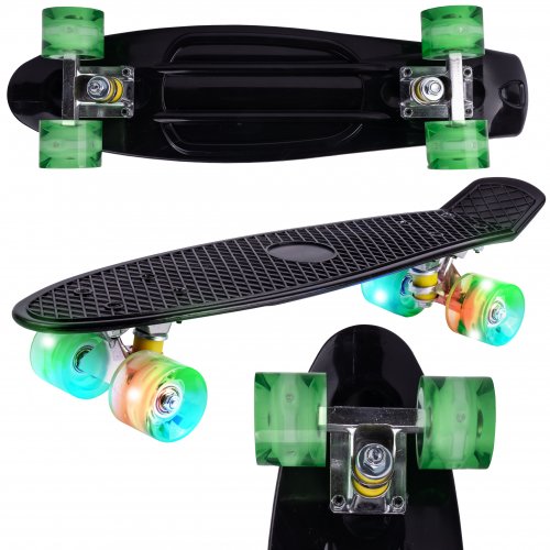 MalPlay Pennyboard se svítícími LED kolečky 60 cm, černý