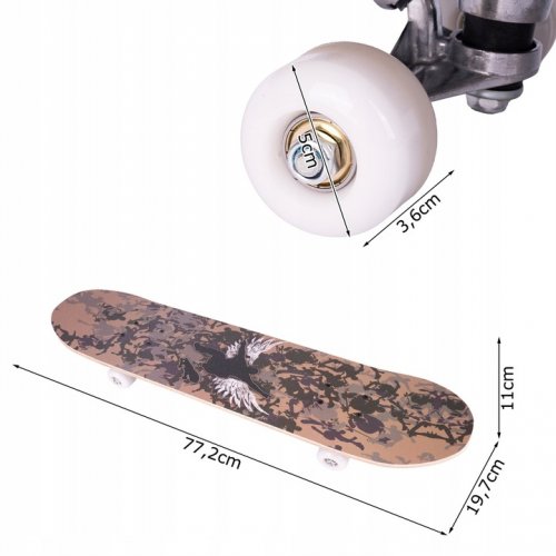 MalPlay Skateboard s oboustranným potiskem 77 cm, Galaxy Freedom