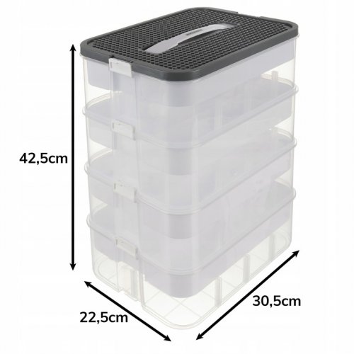 Kruzzel 25758 Úložný box na stavebnici, 29 l, 4 patra