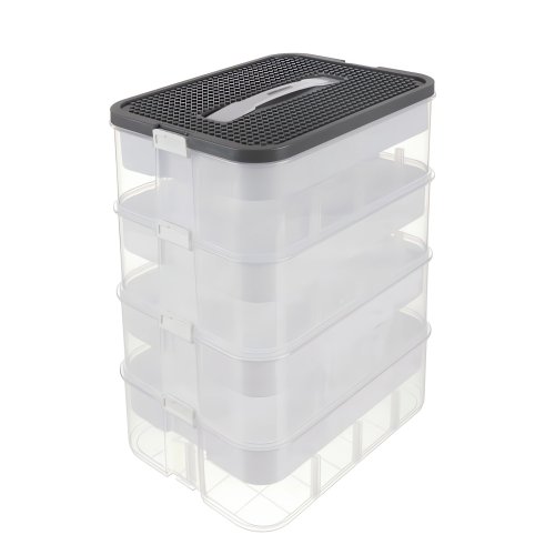 Kruzzel 25758 Úložný box na stavebnici, 29 l, 4 patra 