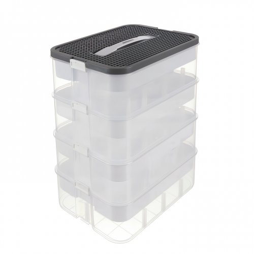 Kruzzel 25758 Úložný box na stavebnici, 29 l, 4 patra