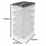 Kruzzel 25759 Úložný box na stavebnici, 35 l, 5 pater 