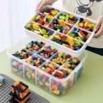 Kruzzel 25759 Úložný box na stavebnici, 35 l, 5 pater 