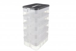 Kruzzel 25759 Úložný box na stavebnici, 35 l, 5 pater 